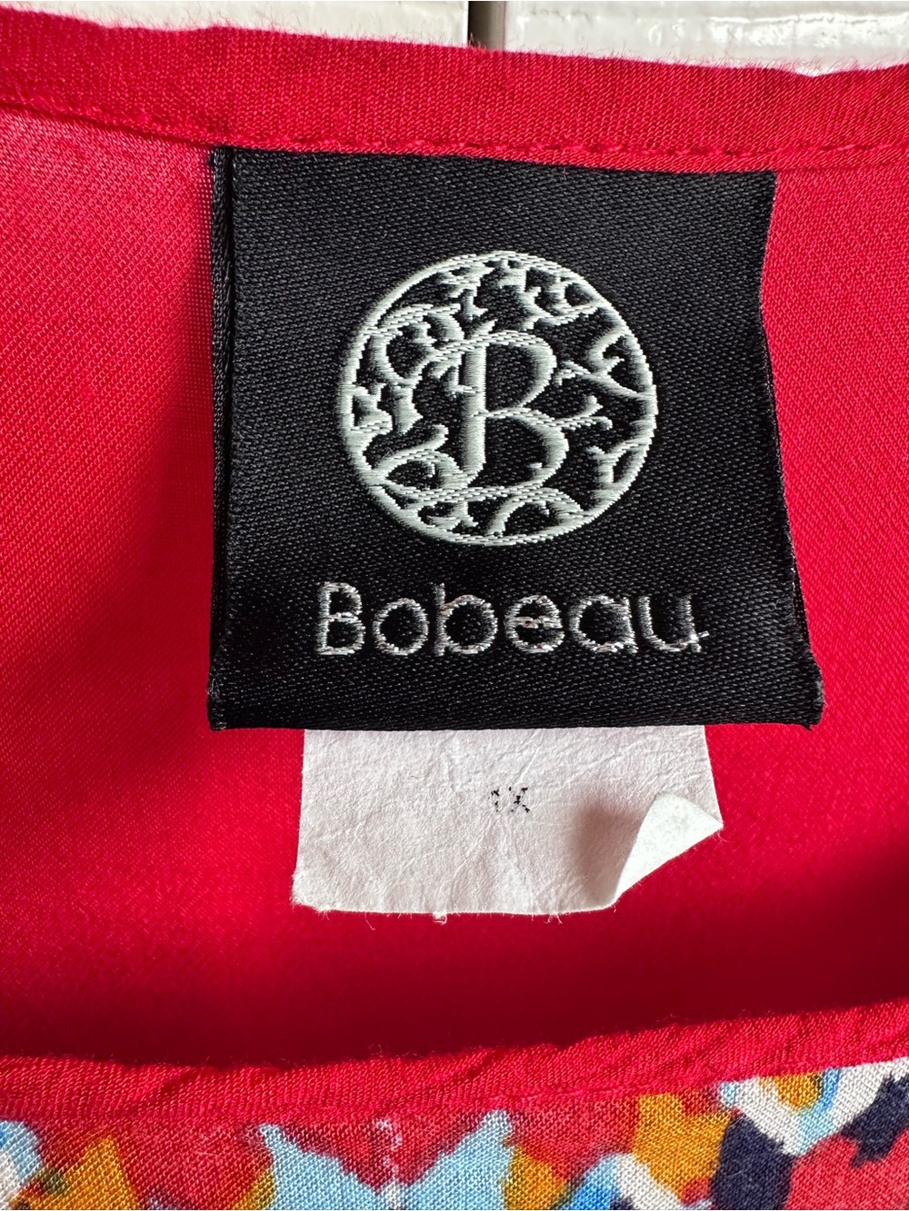 bobeau Red Multi-Pattern Geometric Raglan Blouse - Picture 2 of 15